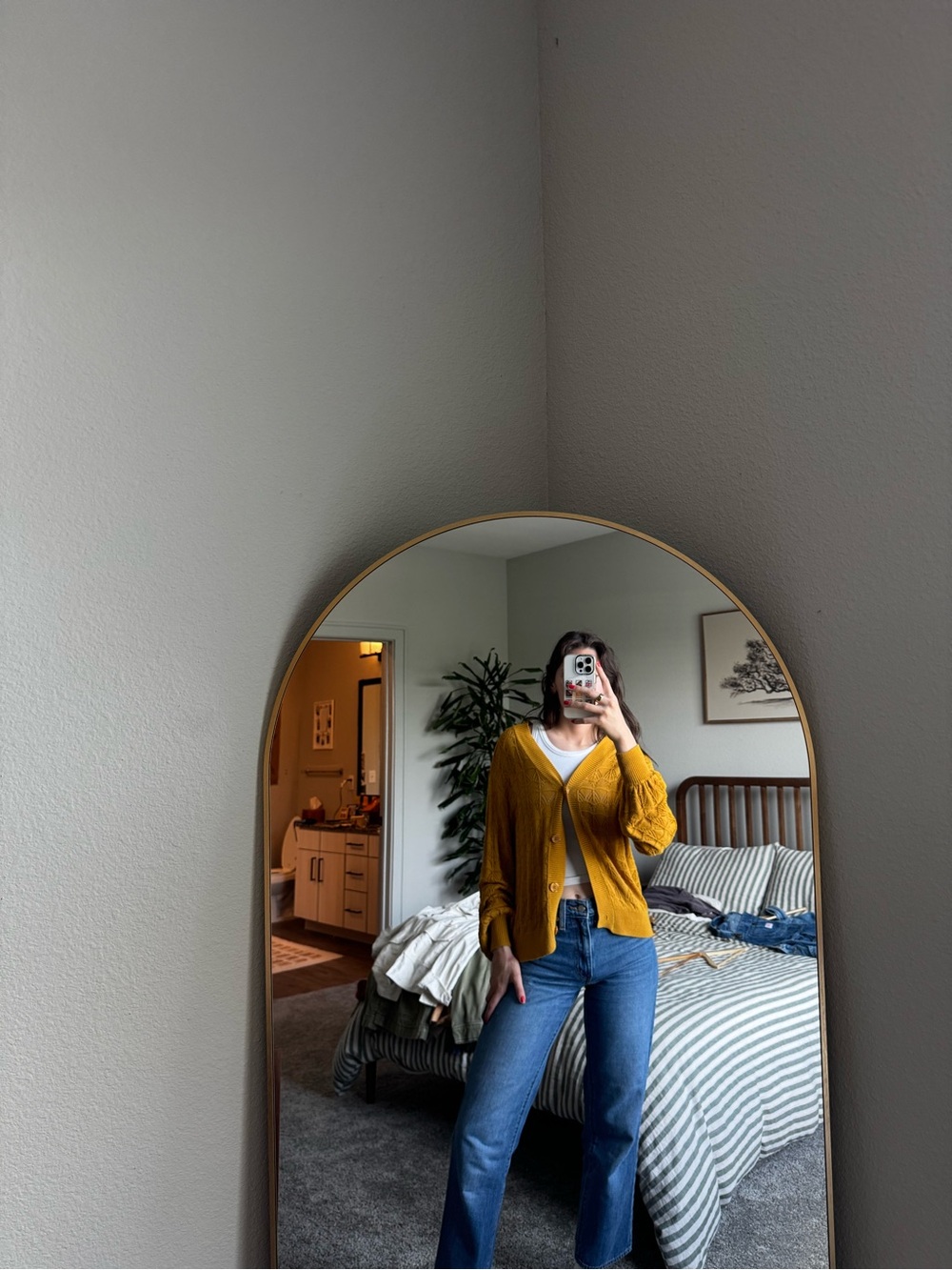 Amazon Women's Mustard Yellow Cardigan Sweater